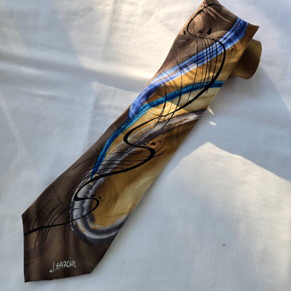 Jerry Garcia Chinese Dragon Watercolor Collection Arttist Proof No. 7 Tie - Picture 1 of 4